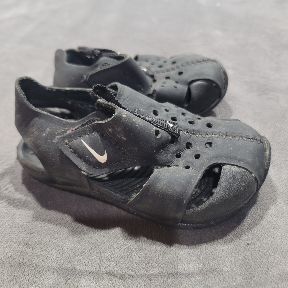 Nike Sunray Protect 2 TD Toddler Sandals Black‎ Water Shoes 943827-001 Size 4C
